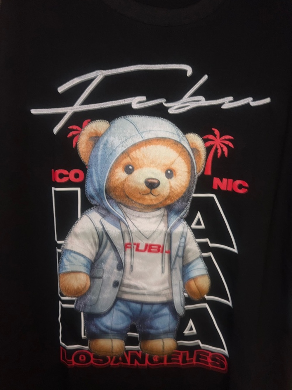 FUBU Furry Bear Iconic Los Angeles T-Shirt.